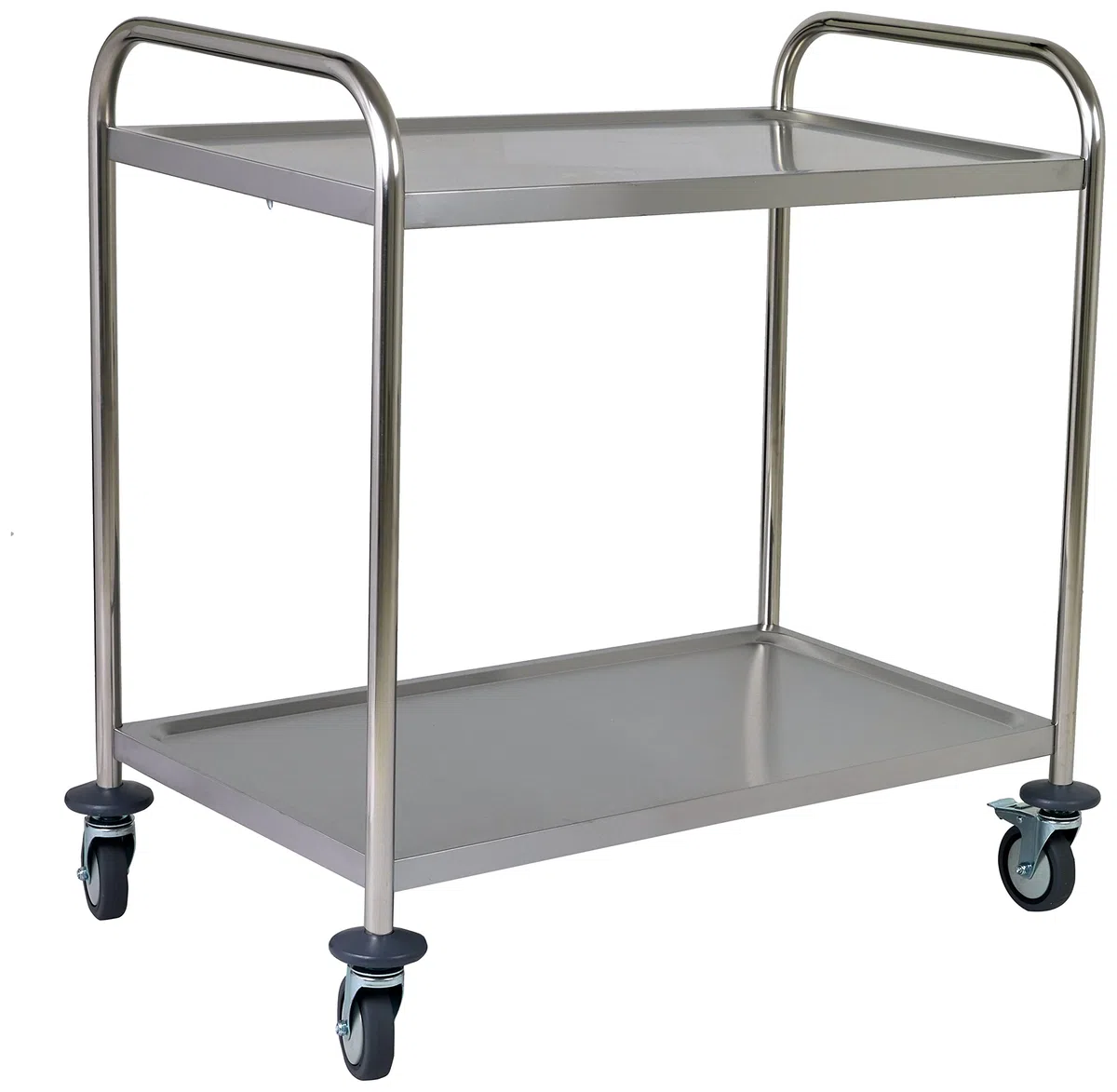 SARO FELIX - Carrello da Trasporto, a 2 ripiani, in acciaio inox, con capacità di carico da 50 kg, da 860 x 540 x 940 mm, per servizi light