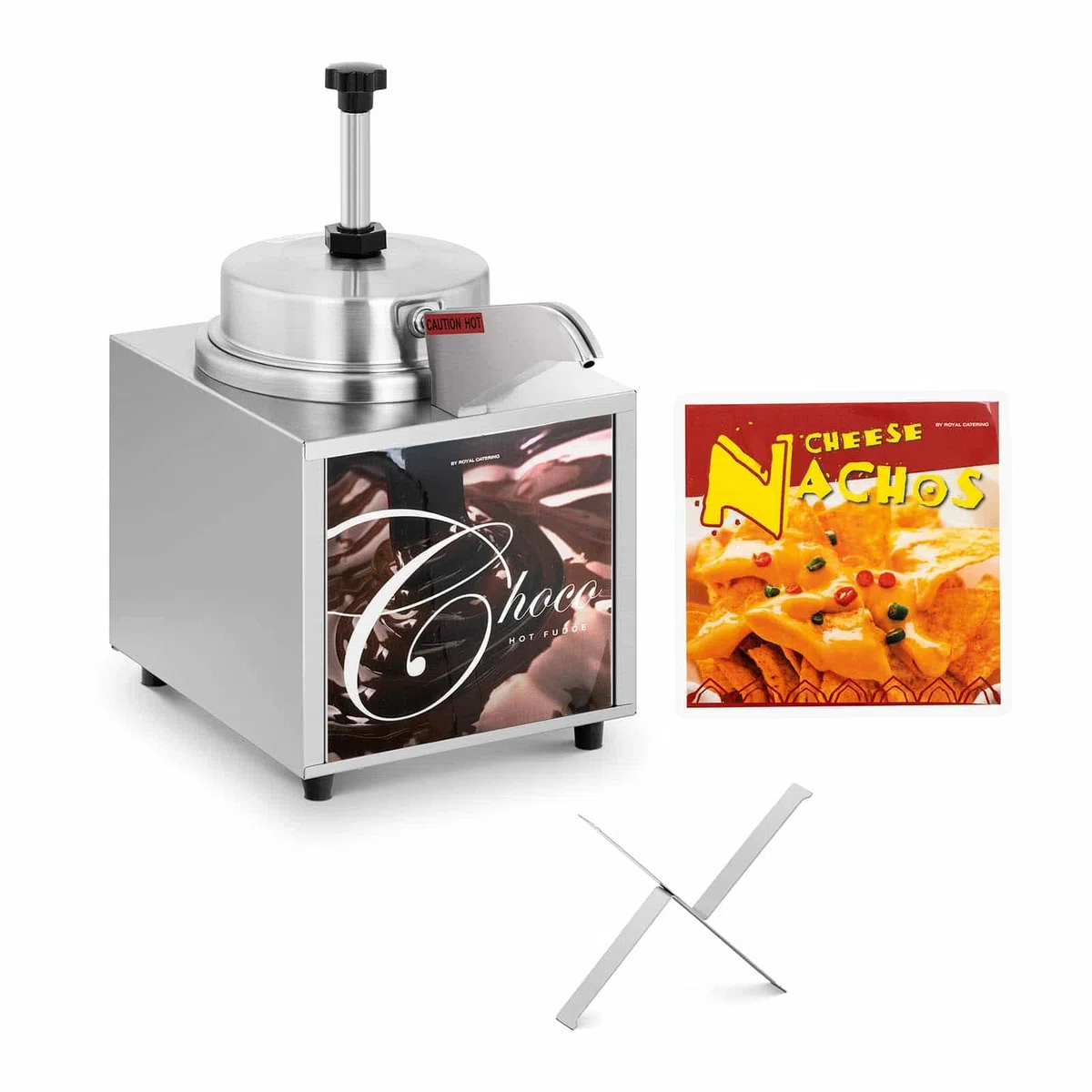 Royal Catering Dispenser salse con funzione riscaldante Dosatore per cioccolato e formaggio RCKW-1.0 (500 W, 4,5 l, Acciaio Inox)