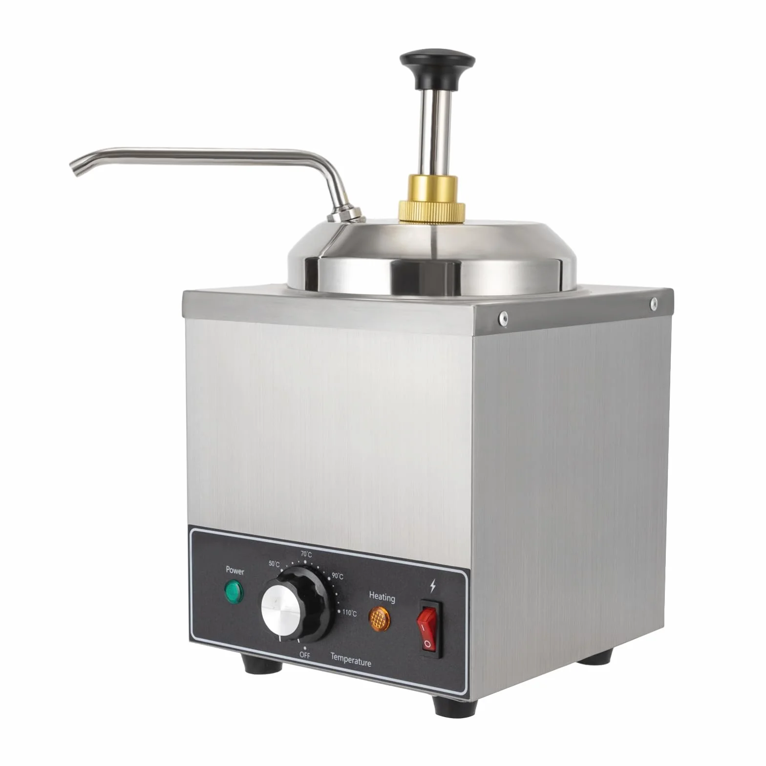 Distributore di salse in acciaio inox con funzione di riscaldamento, 30 – 110 ℃, erogatore di salse per cioccolato, crema ketchup, dosatore da 2 l, erogatore di salsa e senape, stazione di pompaggio