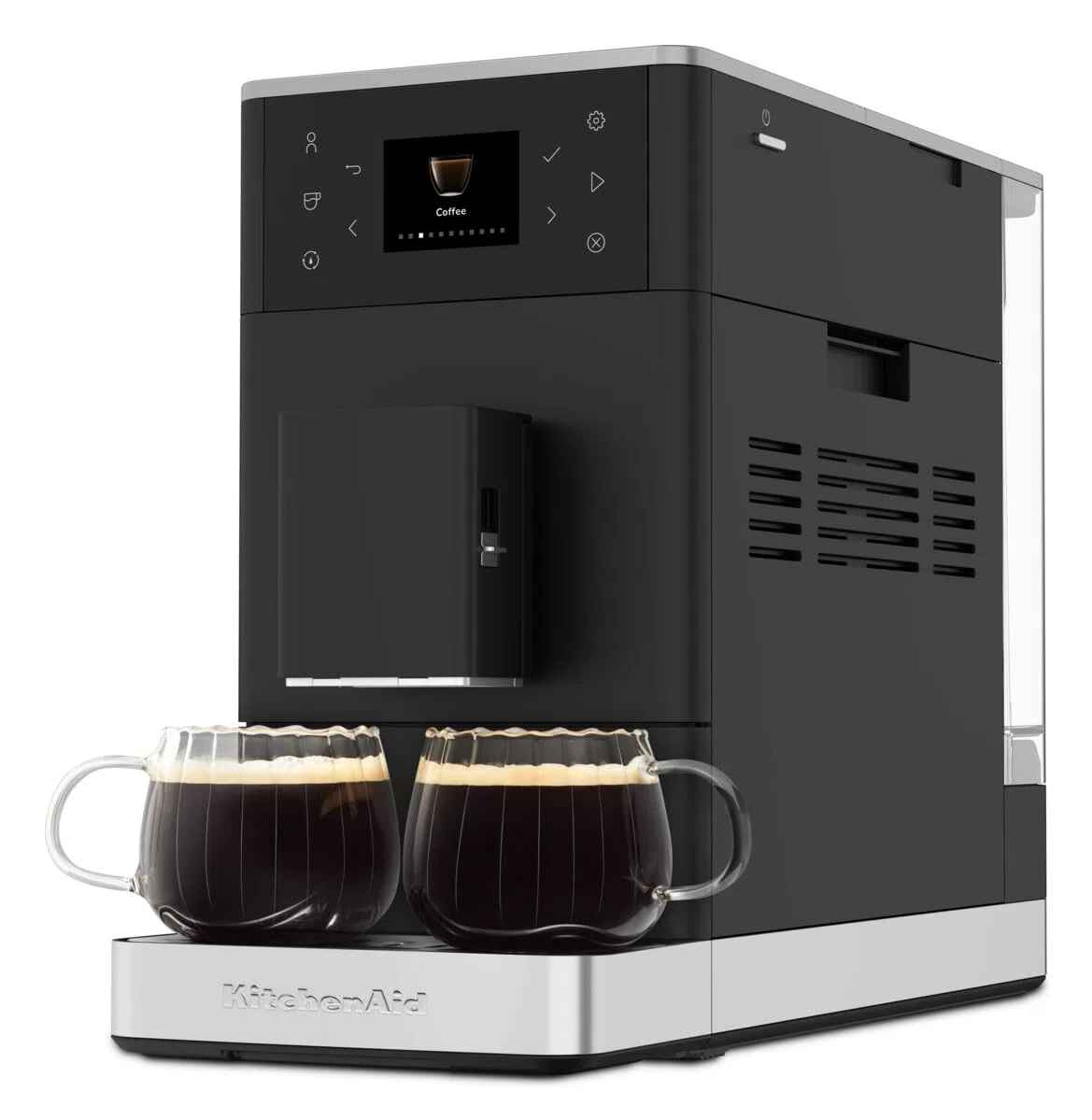 KitchenAid KF3 Macchina da caffè automatica 5KES8453 con funzione di caffè Iced, macina IntelliGrind, sistema AutoMilk, 15+ ricette, display a colori da 6 cm, 15-18 bar, nero opaco