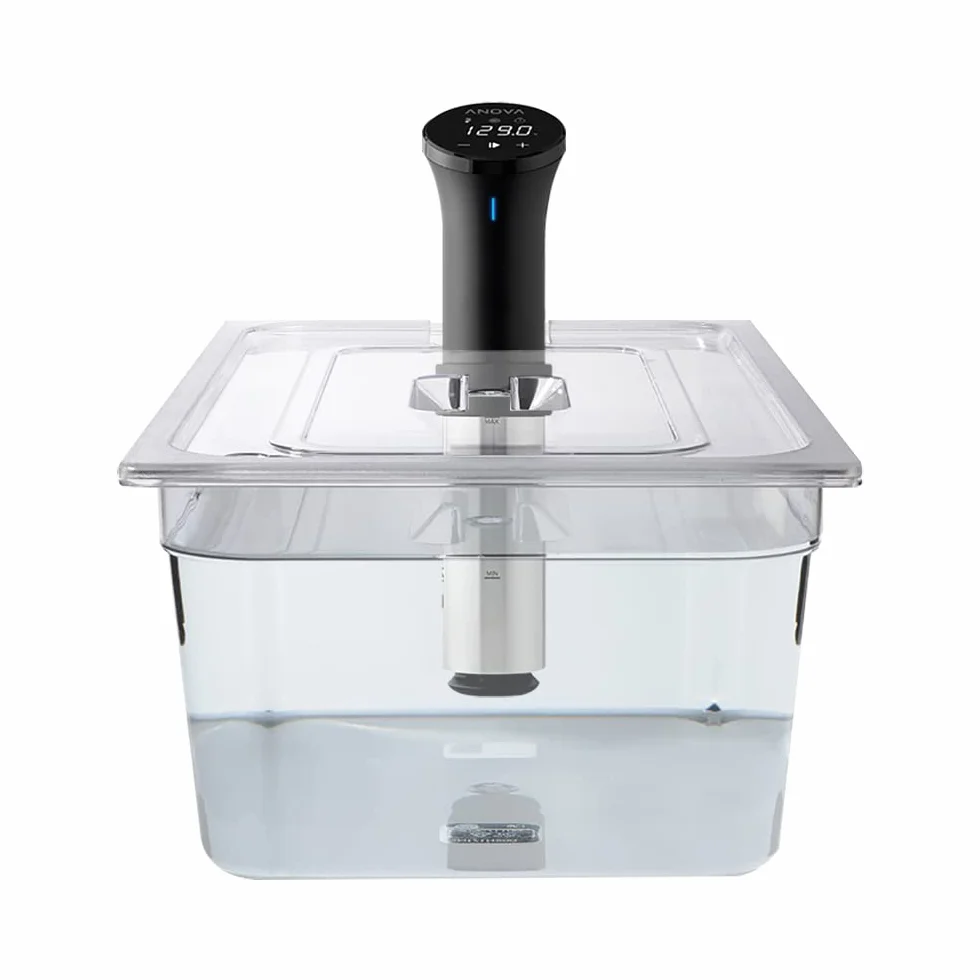 Sous Vide Tools Contenitore in Policarbonato da 20 Litri, Coperchio Tagliato su Misura per Adattarsi ad Anova Sous Vide Cooker, Recipiente di Cottura Trasparente, Senza Bpa, Antiaderente