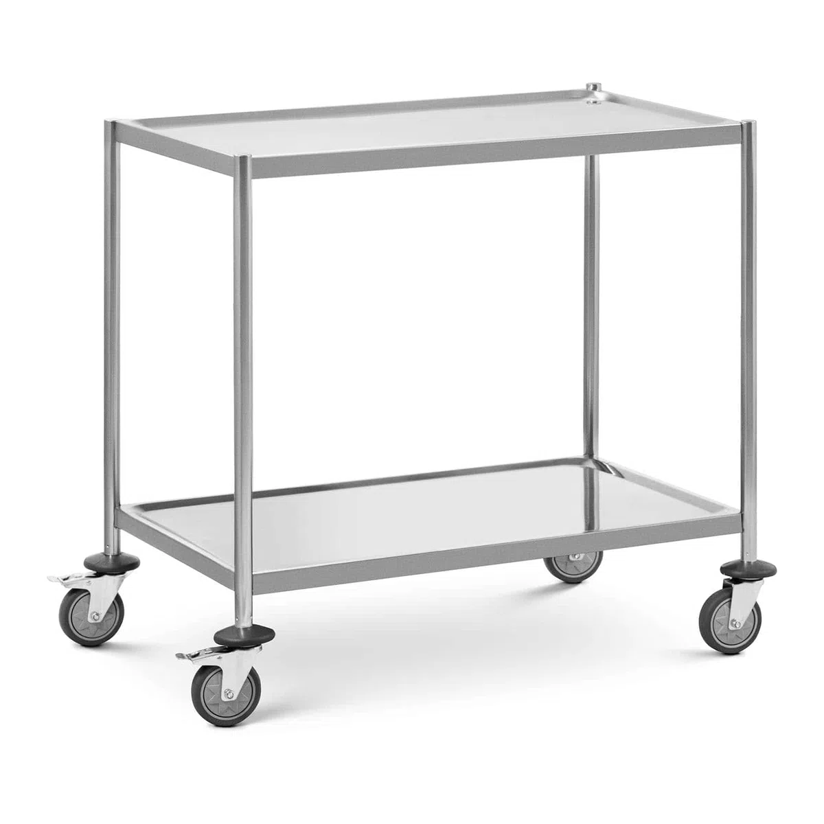 Royal Catering RC_SSTWH_02 Carrello da portata in acciaio inox, 2 bordi, fino a 40 kg, carrello da cucina in acciaio inox